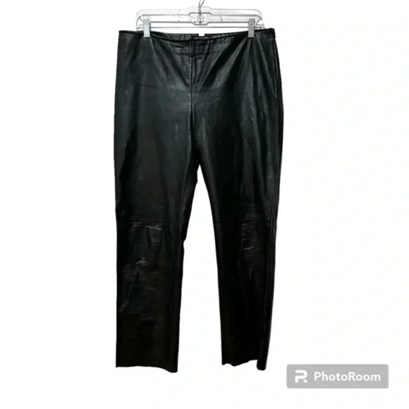 Kenneth Cole New York black women’s leather pants 12 - Picture 1 of 10